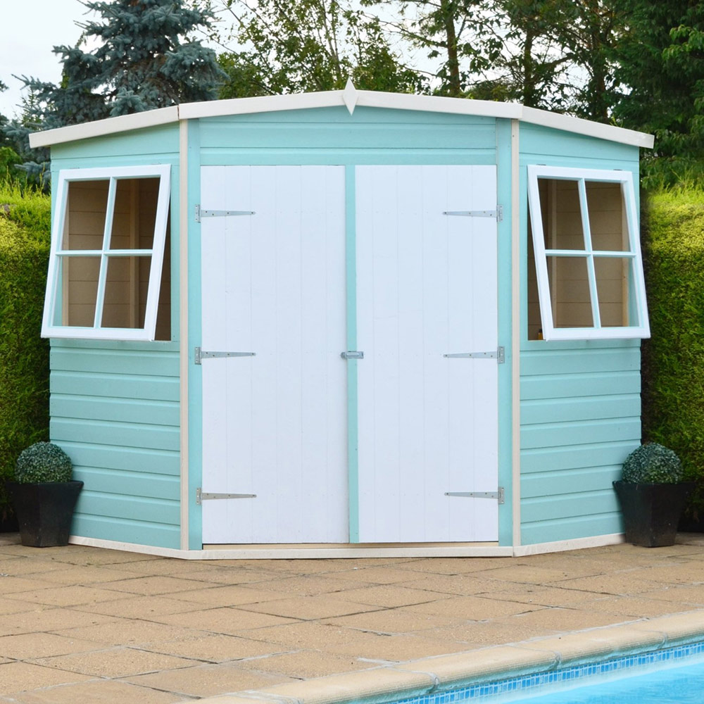 Shire 8 x 8ft Double Door Pressure Treated Corner Shed Image 2