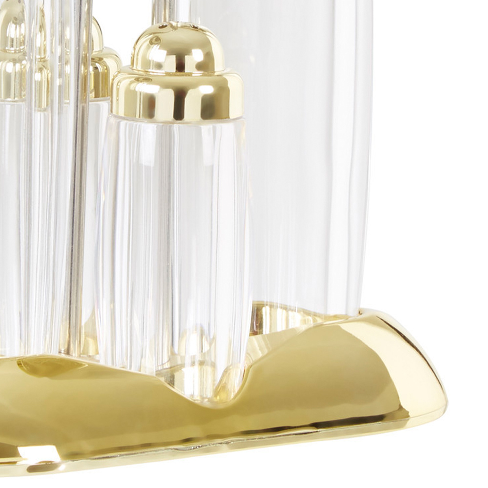 Premier Housewares Gozo Transparent and Gold Condiments Set 4 Pack Image 7