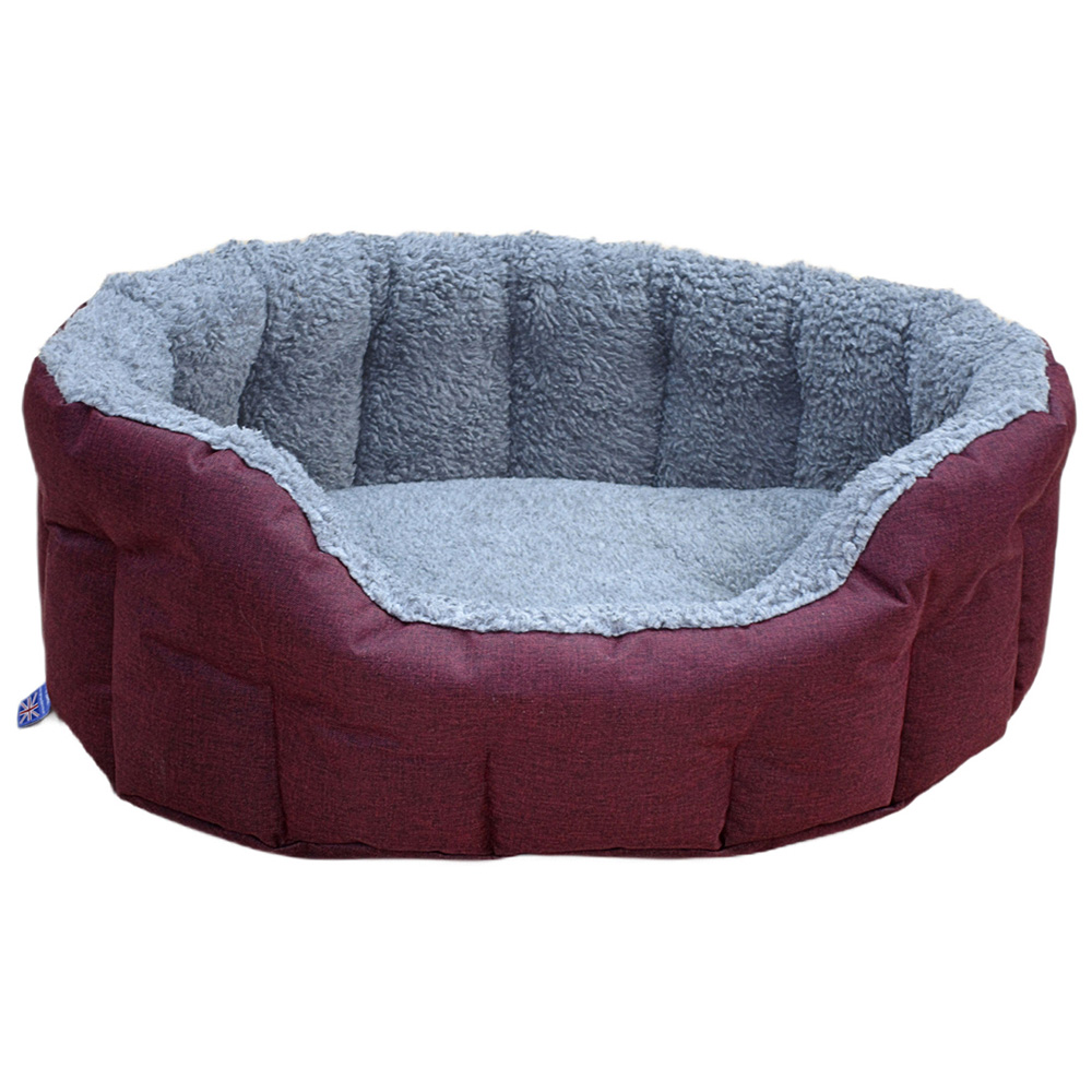 P&L Small Red Premium Bolster Dog Bed Image 1
