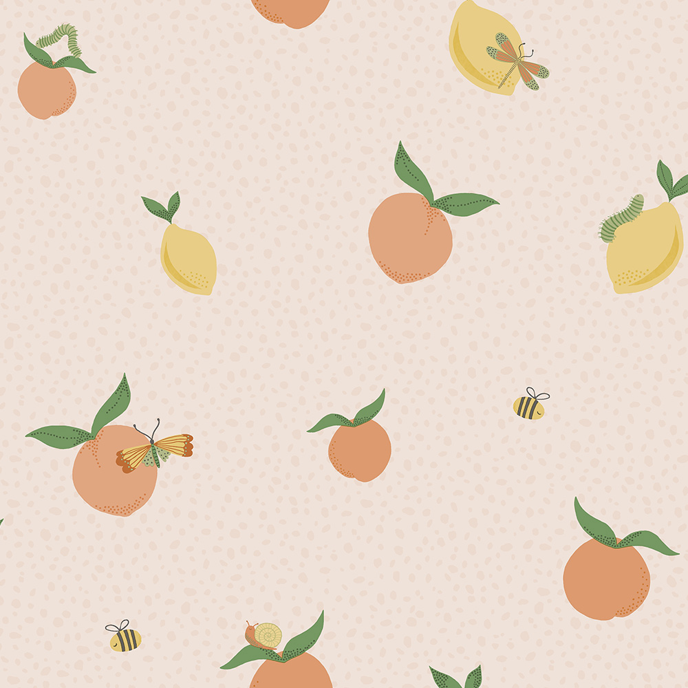 Holden Decor Tutti Fruity Soft Coral Orange Wallpaper Image 1