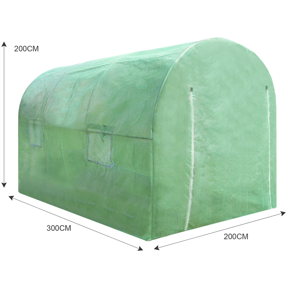 MonsterShop Green PE Cover 6.6 x 9.8ft Polytunnel Greenhouse Image 7