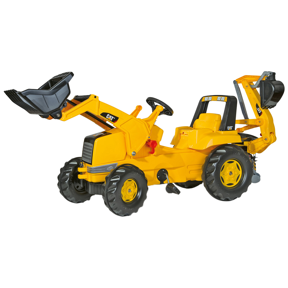 Robbie Toys JCB Yellow and Black Tractor with Frontloader and Excavator Image 1