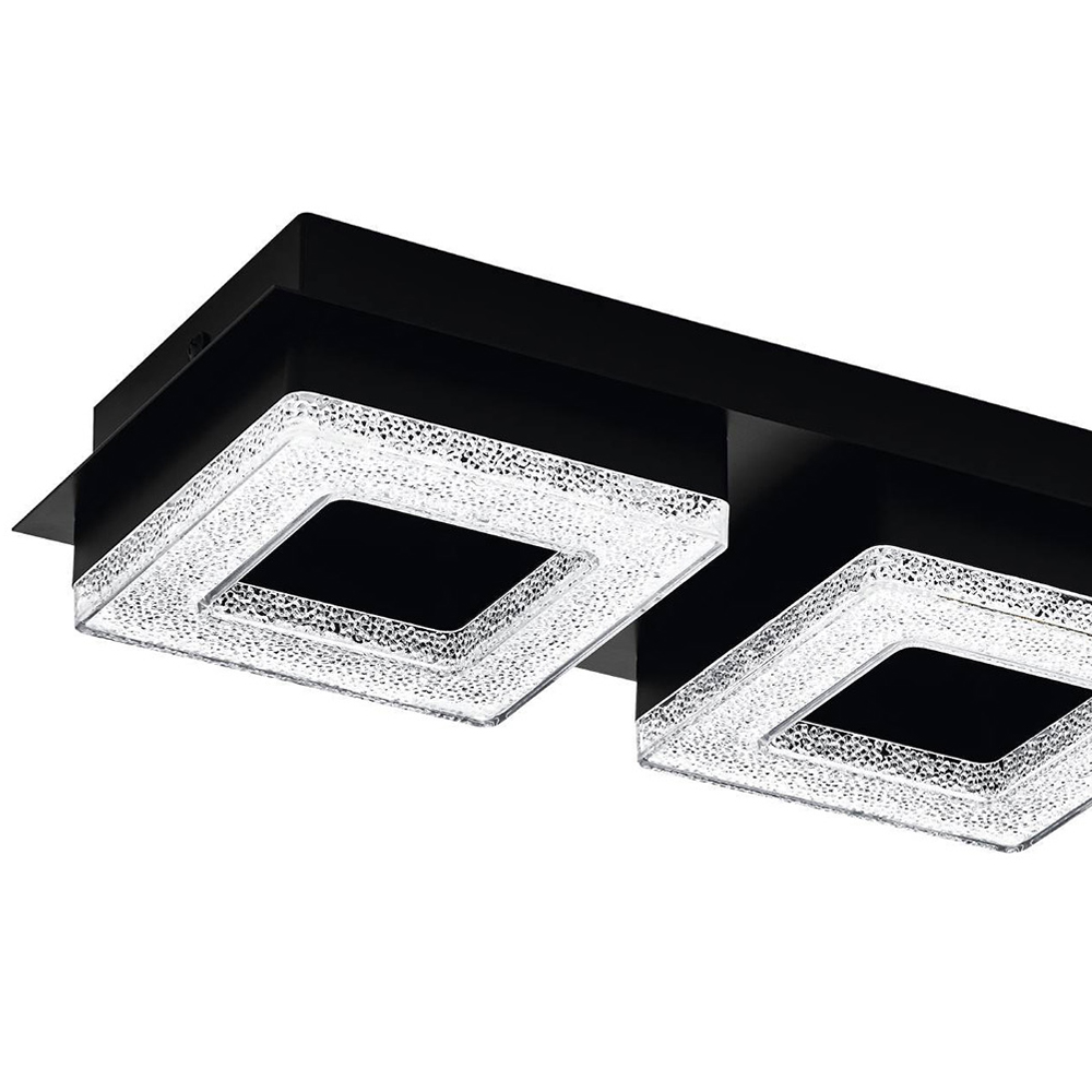 EGLO Fradelo 1 Black and Crystal Wall and Ceiling Light Image 3