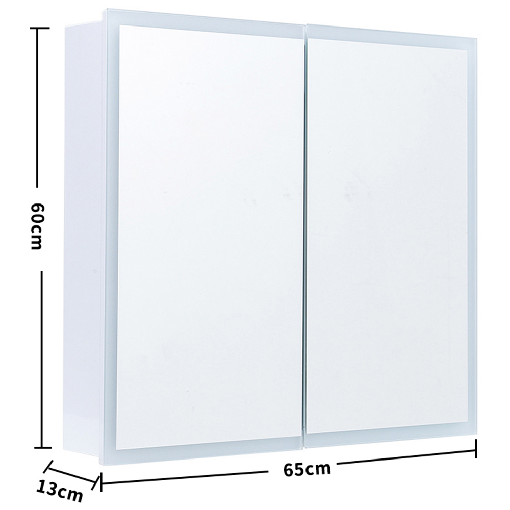 Living and Home 2 Door 4 LED Side Bar Mirror Bathroom Cabinet Image 6
