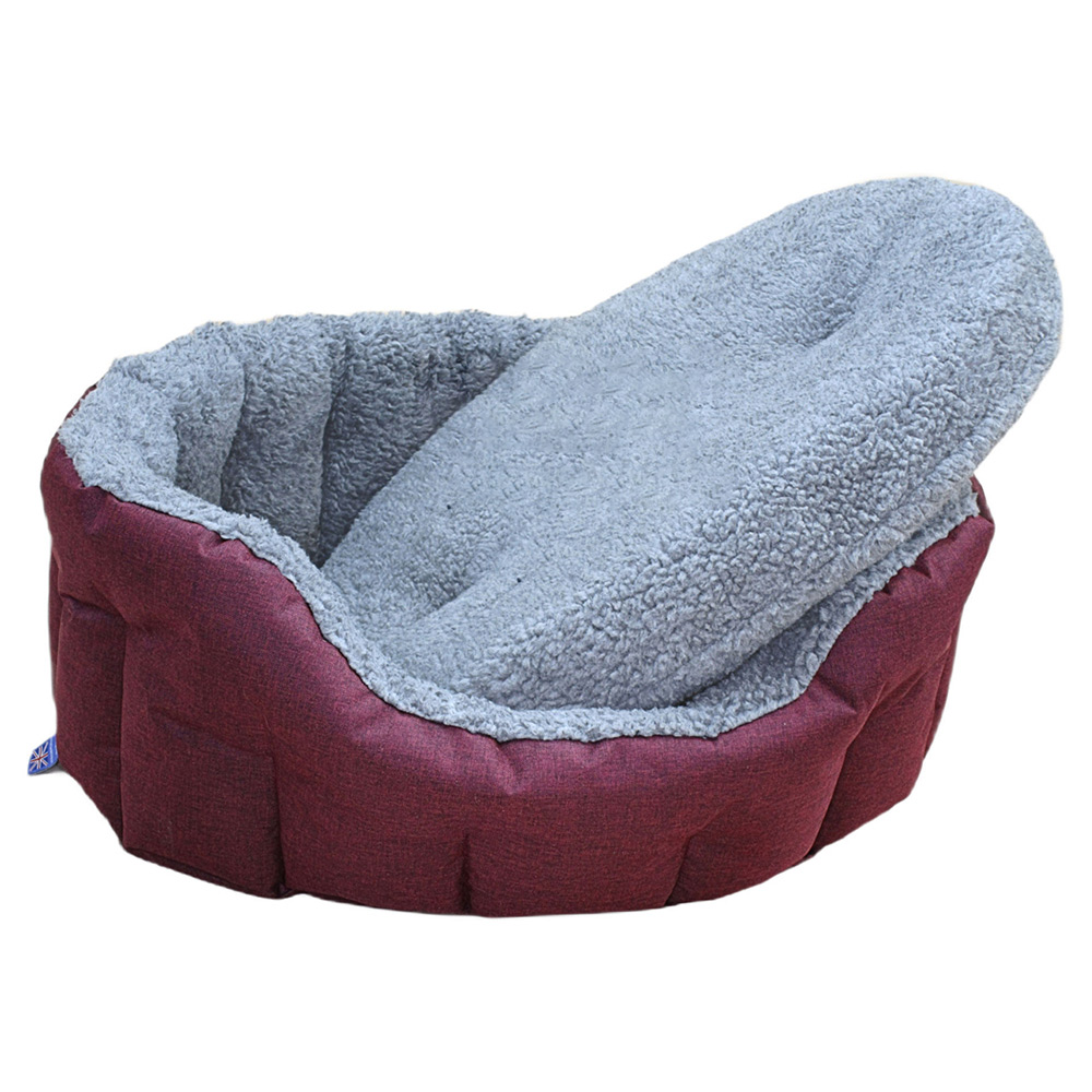 P&L Small Red Premium Bolster Dog Bed Image 2