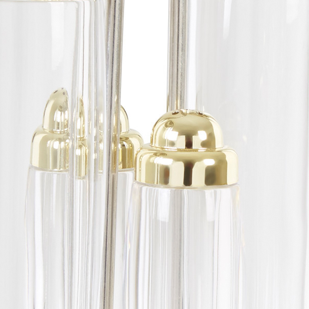 Premier Housewares Gozo Transparent and Gold Condiments Set 4 Pack Image 5