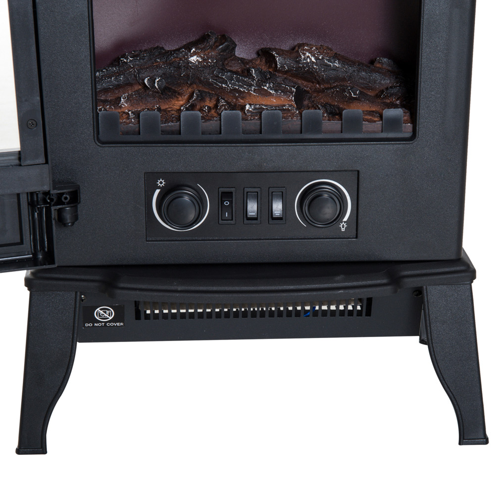 HOMCOM Ava Stove LED Flame Effect Electric Fireplace Heater Image 4