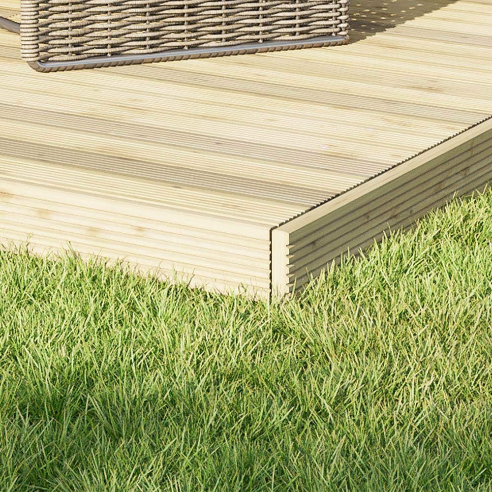 Power 4 x 18ft Timber Decking Kit With Handrails On 3 Sides Image 1