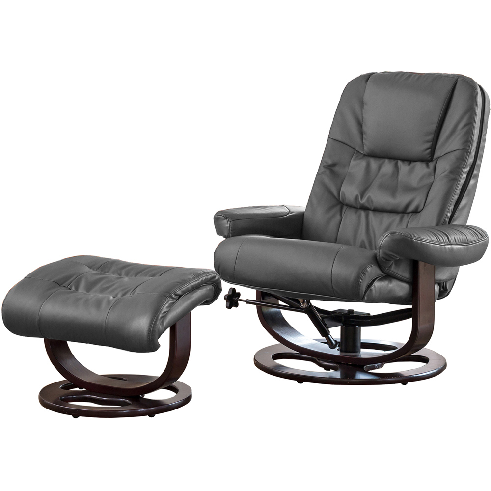Artemis Home Burdell Grey Massage and Heat Swivel Recliner Chair with Footstool Image 2
