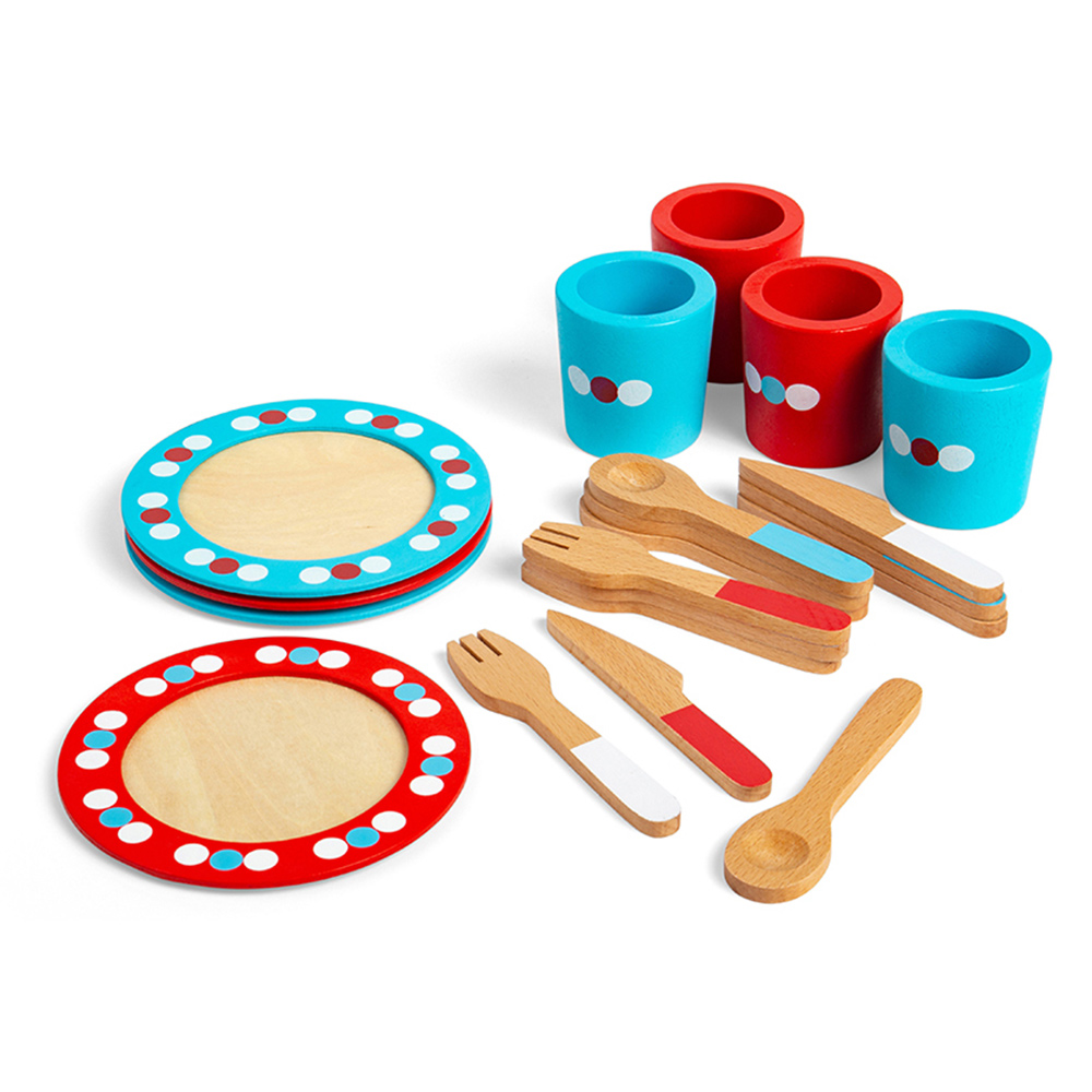 Bigjigs Toys 20-Piece Wooden Dinner Service Set Image 3