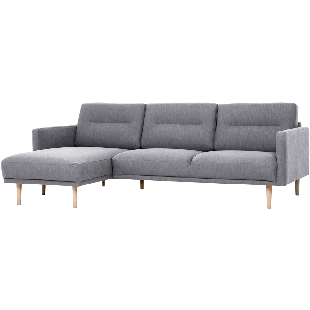 Florence Larvik 3 Seater Grey LH Chaiselongue Sofa with Oak Legs Image 3