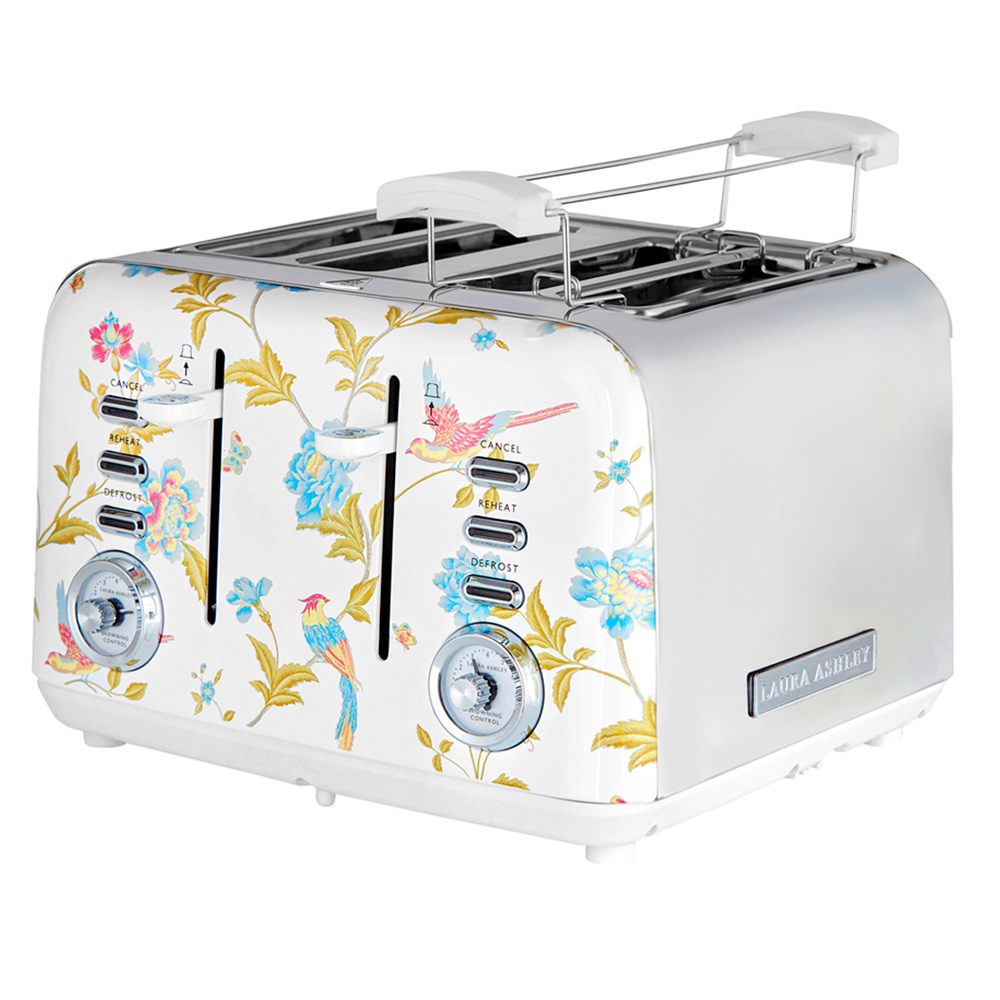 Laura Ashley VQSBT583WSUK Elveden White 4 Slice Toaster Image 3