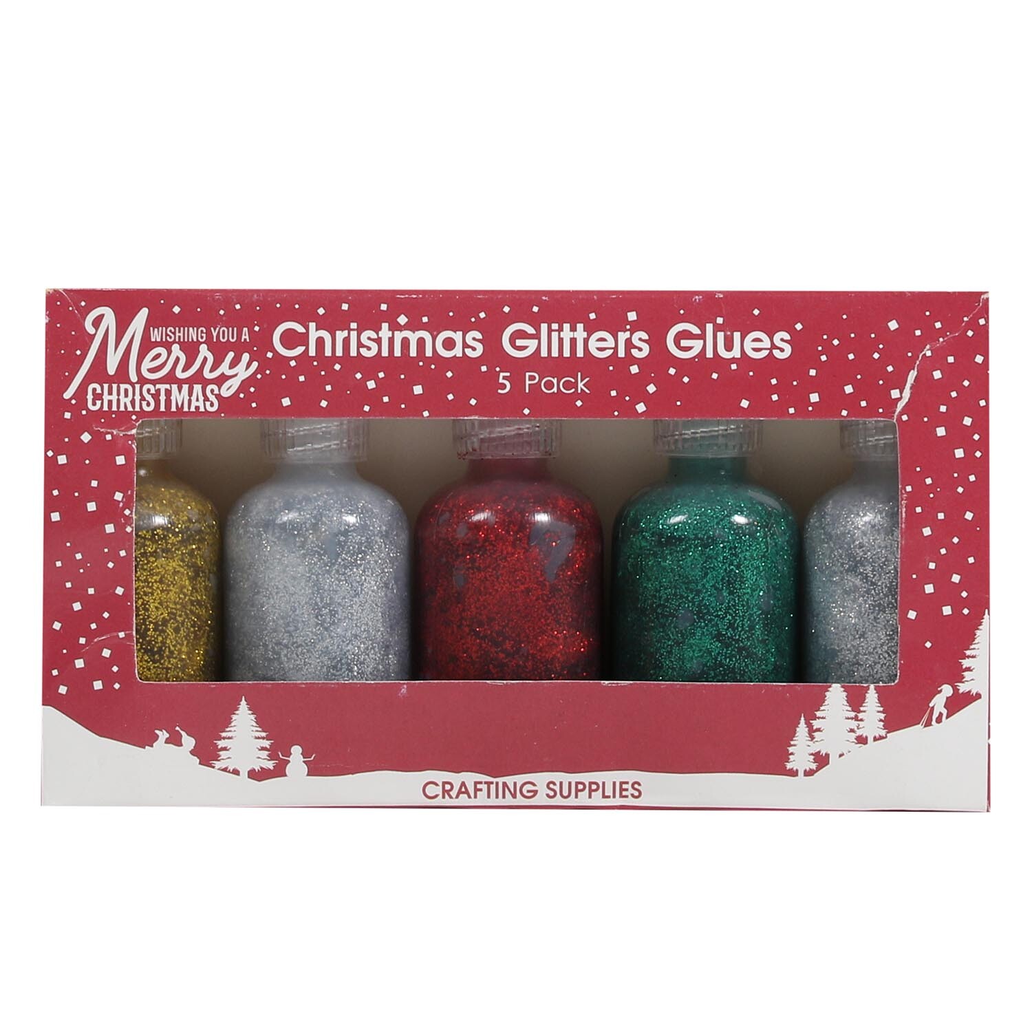 Pack of 5 Christmas Glitter Glues Image