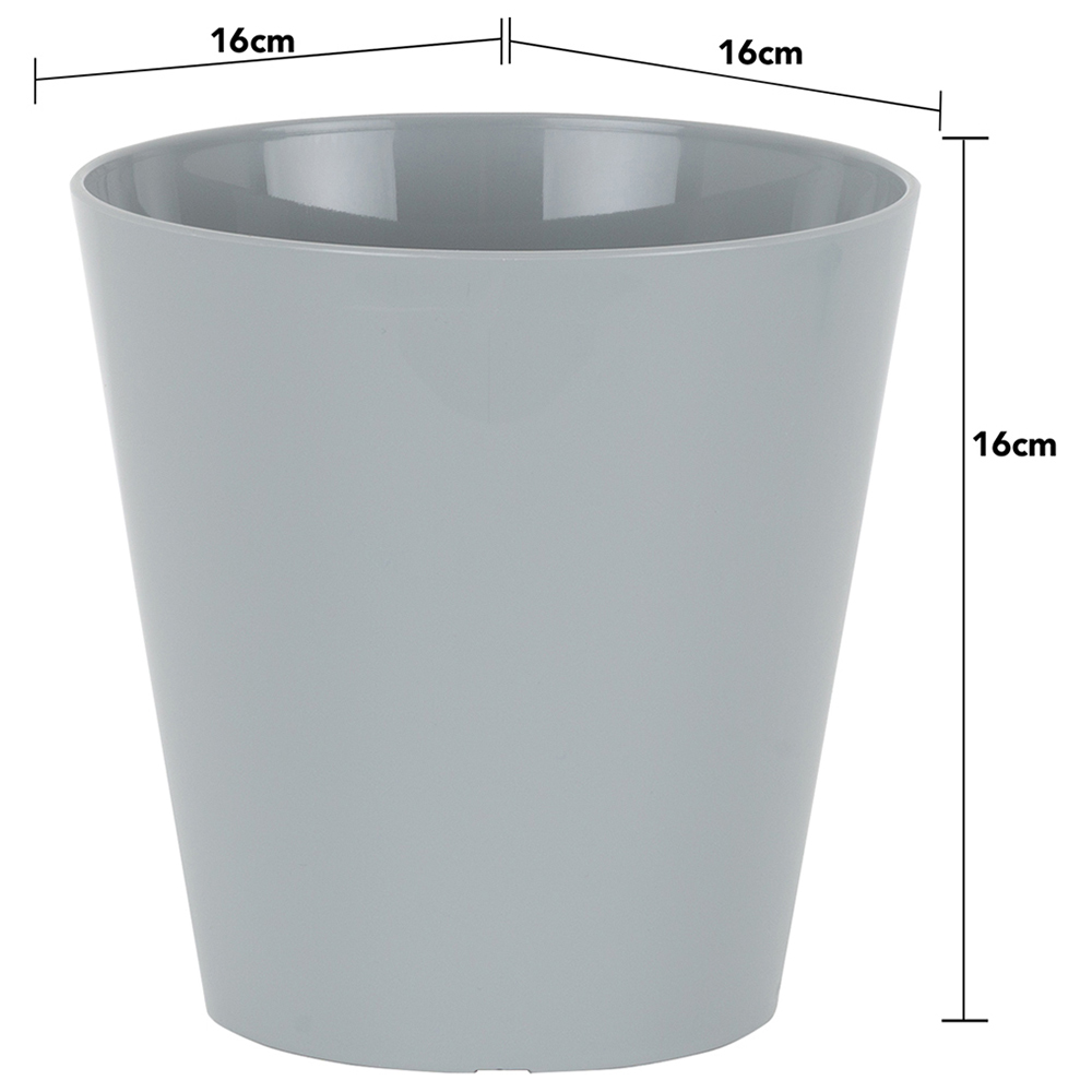 Wham Studio Cool Grey Round Plastic Planter 16cm 4 Pack Image 5