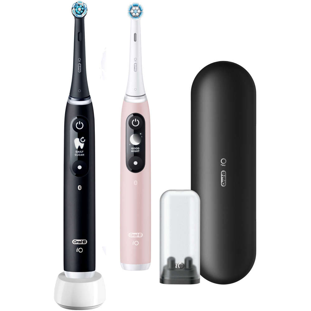 Oral-B iO Series 6 Black Lava and Pink Rechargeable Toothbrush 2 Pack Image 2
