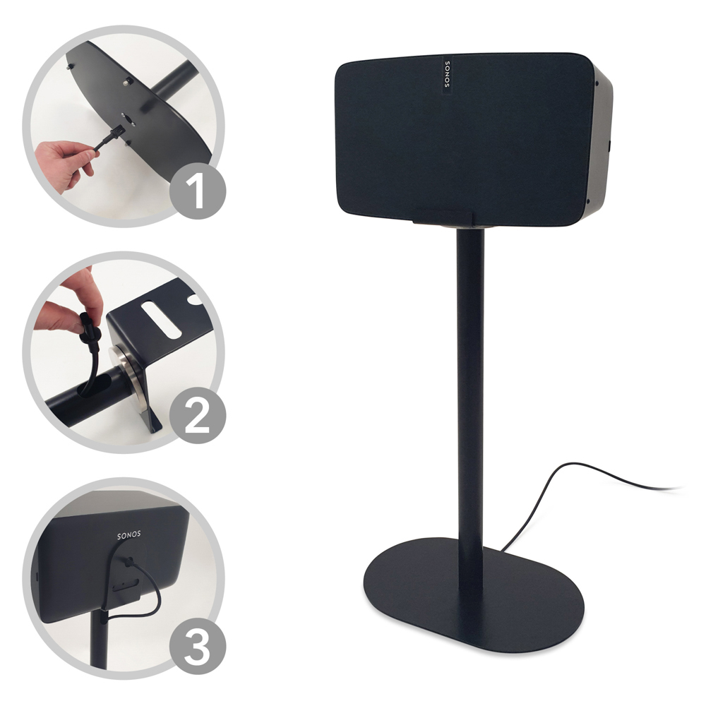 AVF Black Sonos Five Floor Speaker Stand Image 7
