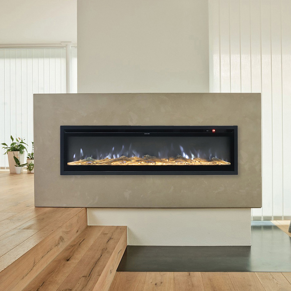 Living and Home Black Electric Fireplace with Remote 50 inch Image 2
