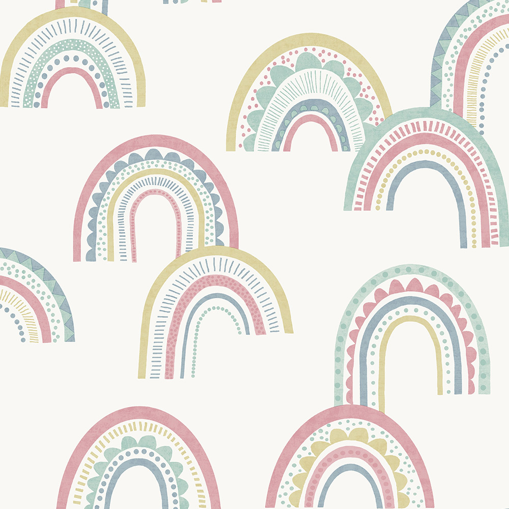 Holden Decor Boho Rainbow Pink Duck Egg Wallpaper Image 1