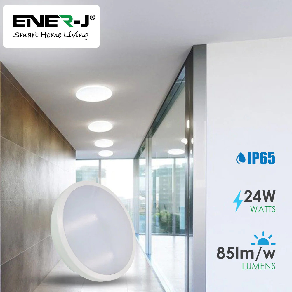 ENER-J 24W 6000K LED Bulkhead Ceiling Light Image 2