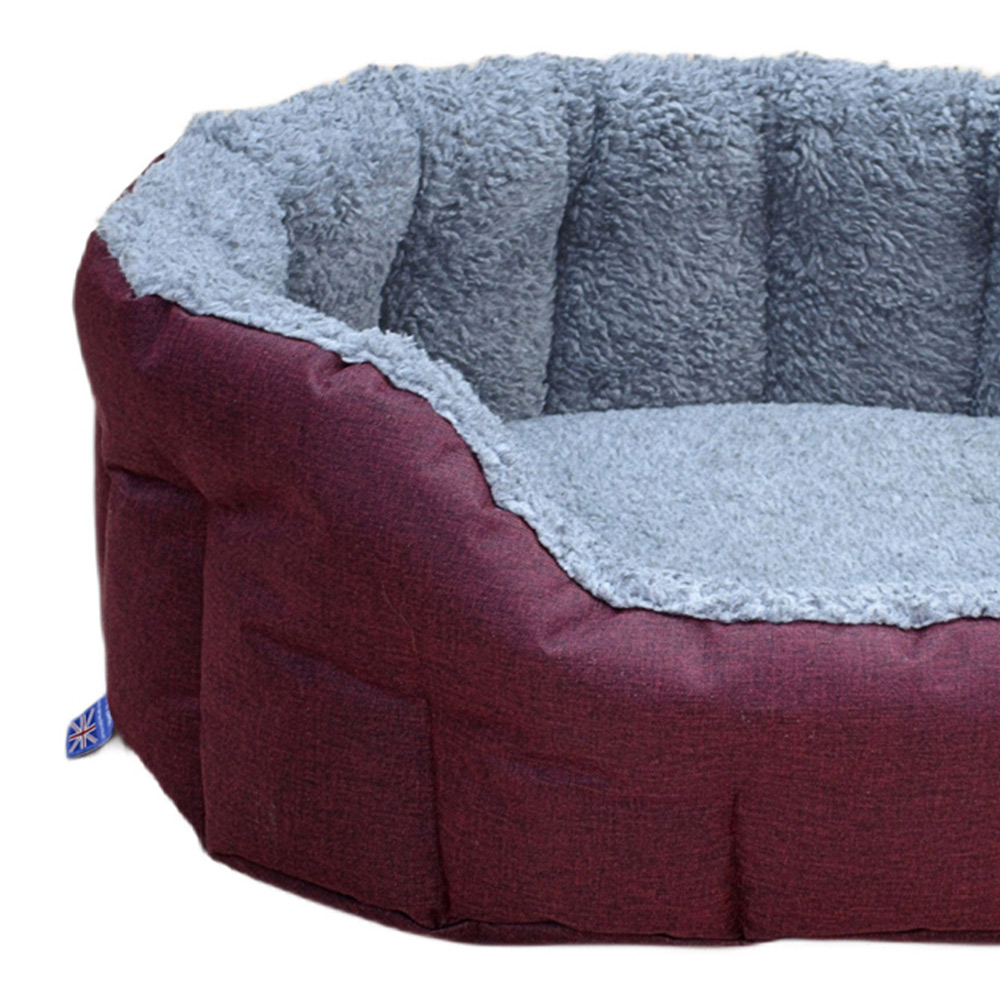 P&L Small Red Premium Bolster Dog Bed Image 3