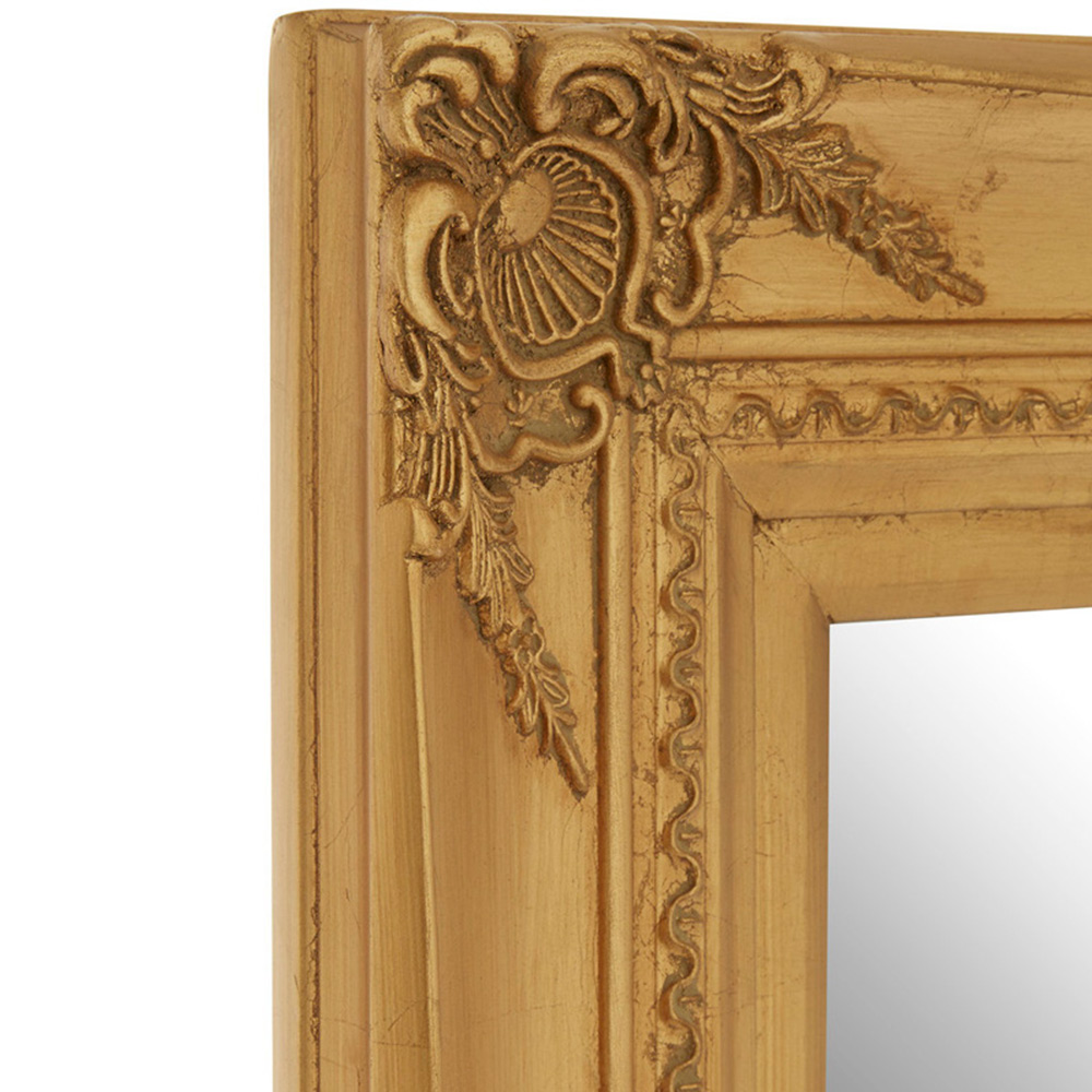 Premier Housewares Baroque Antique Gold Rectangular Wall Mirror 83 x 113cm Image 3
