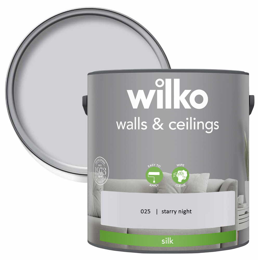 Wilko Walls & Ceilings Starry Night Silk Emulsion Paint 2.5L Image 1