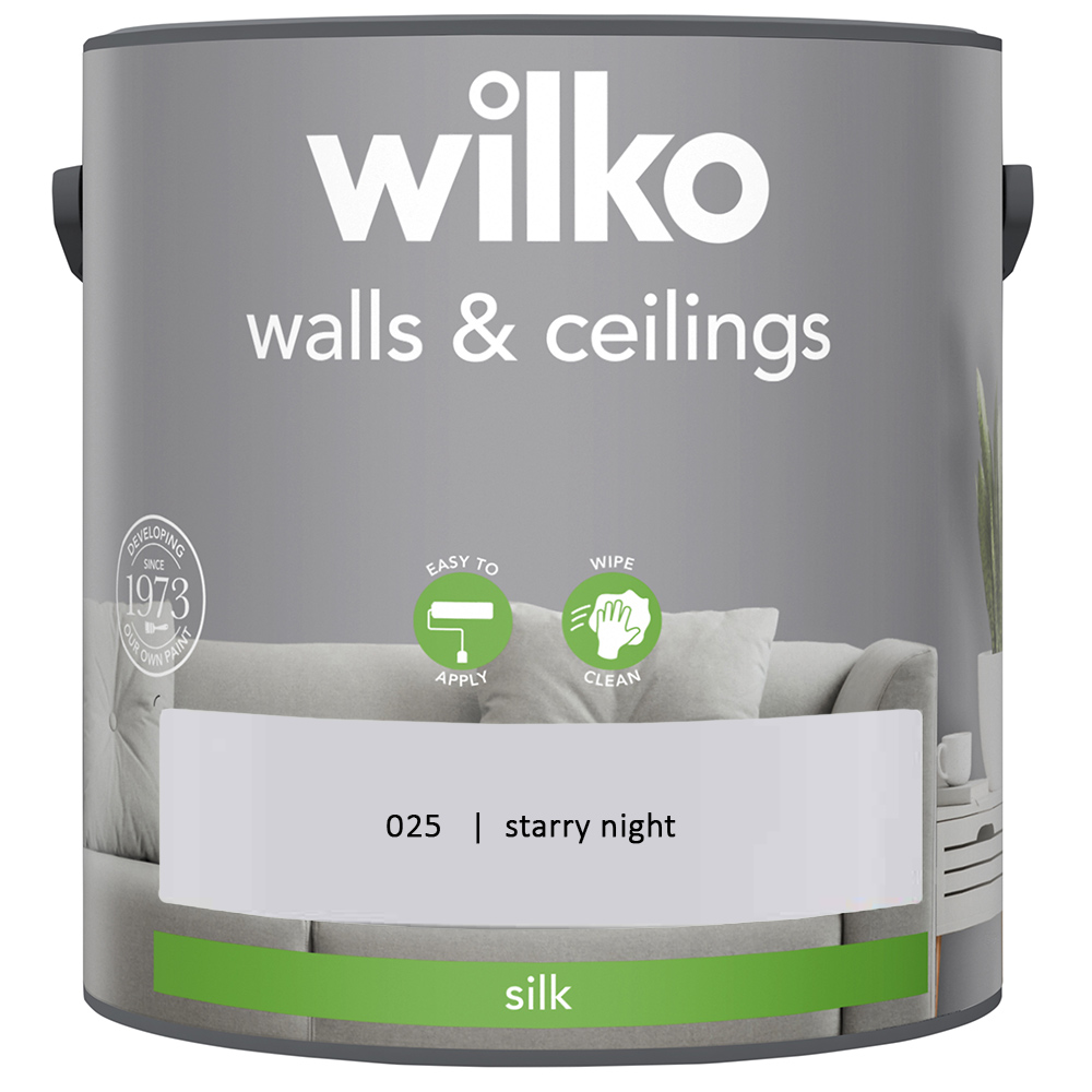 Wilko Walls & Ceilings Starry Night Silk Emulsion Paint 2.5L Image 2
