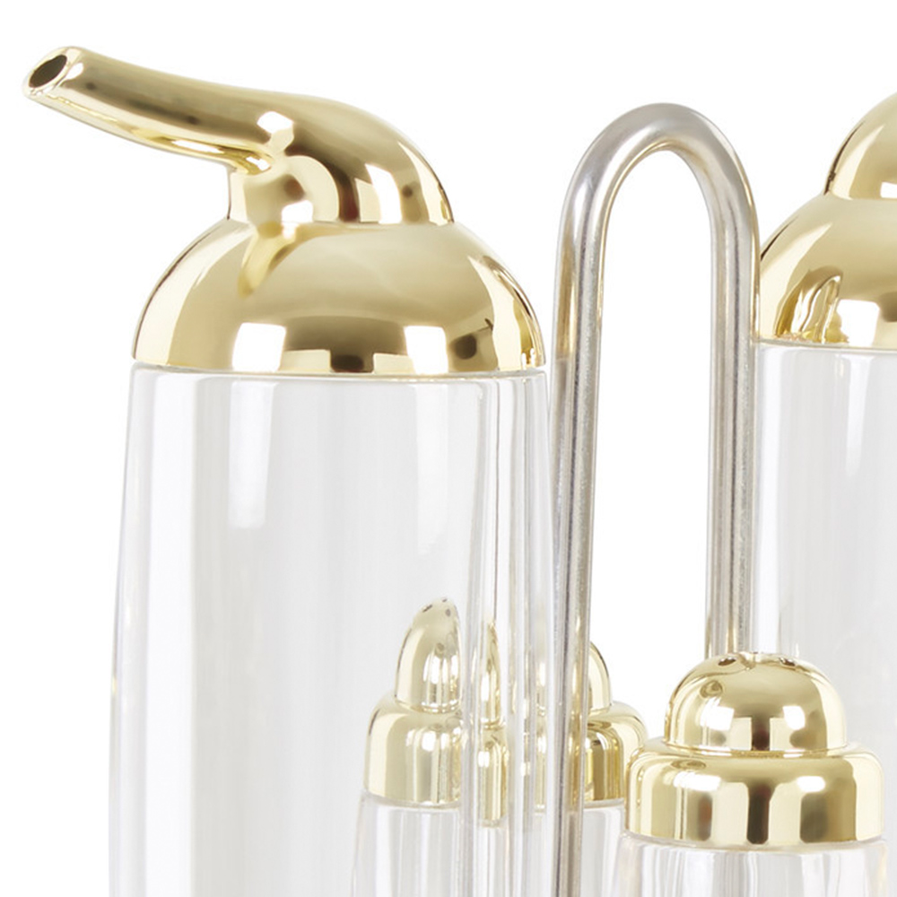 Premier Housewares Gozo Transparent and Gold Condiments Set 4 Pack Image 3