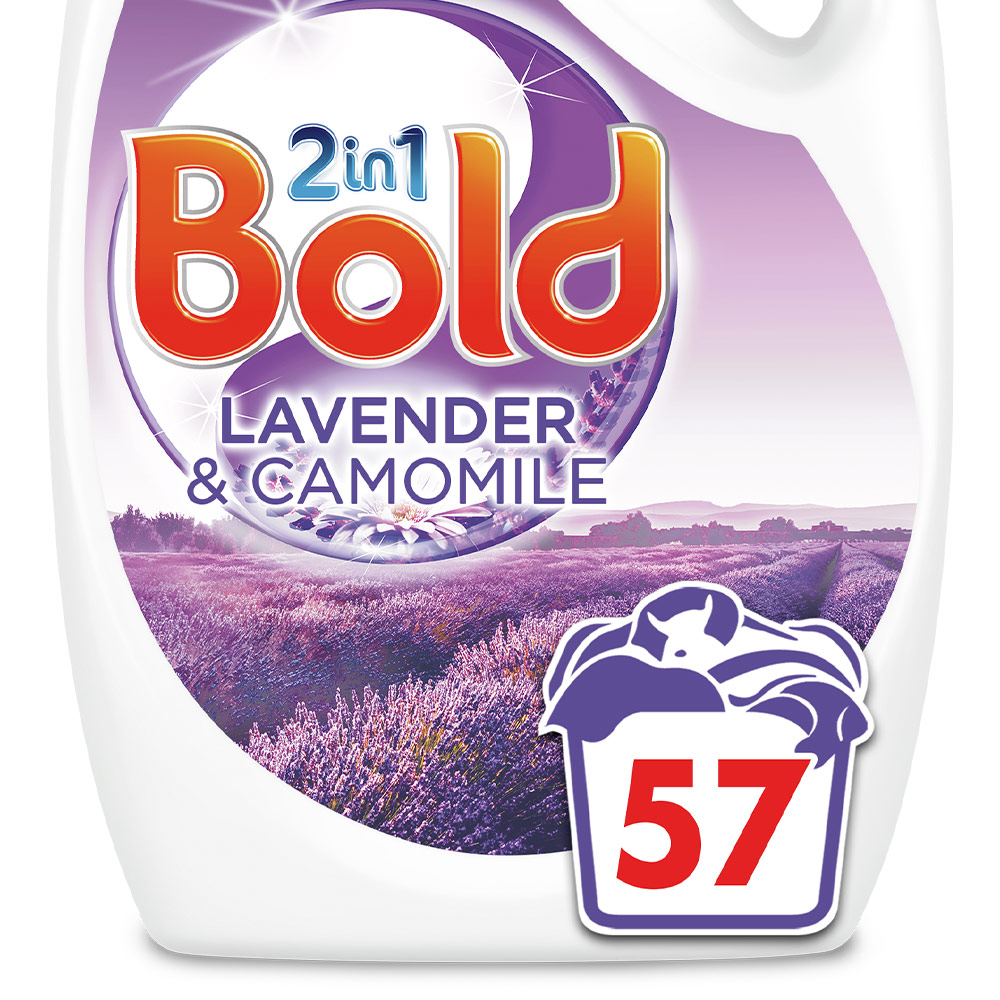 Bold 2 in 1 Lavender and Camomile Washing Liquid Gel 57 Washes 1.995L Image 3