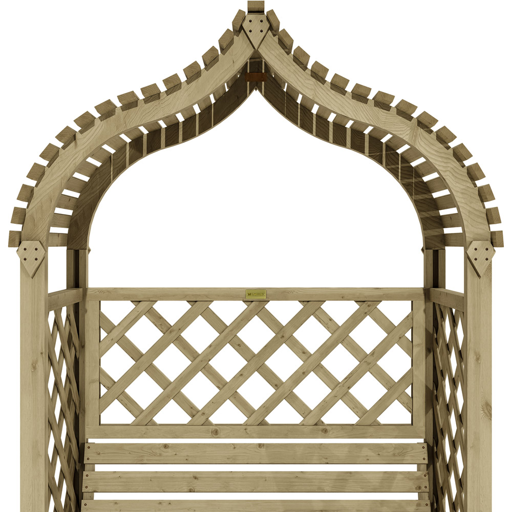 Rowlinson Kashmir 2 Seater Natural Arbour with Slatted Roof Image 5