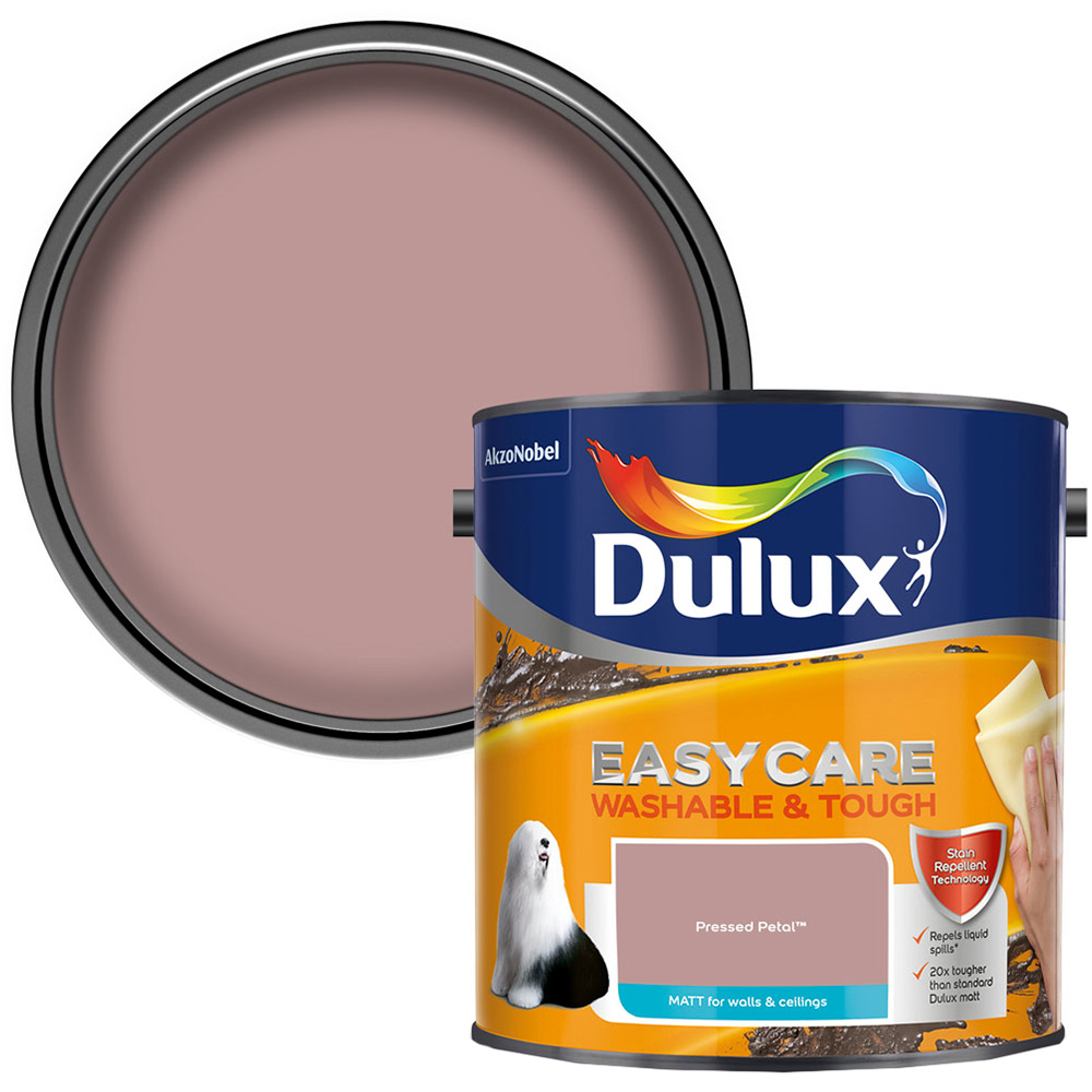 Dulux Easycare Washable & Tough Pressed Petal Matt Paint 2.5L Image 1
