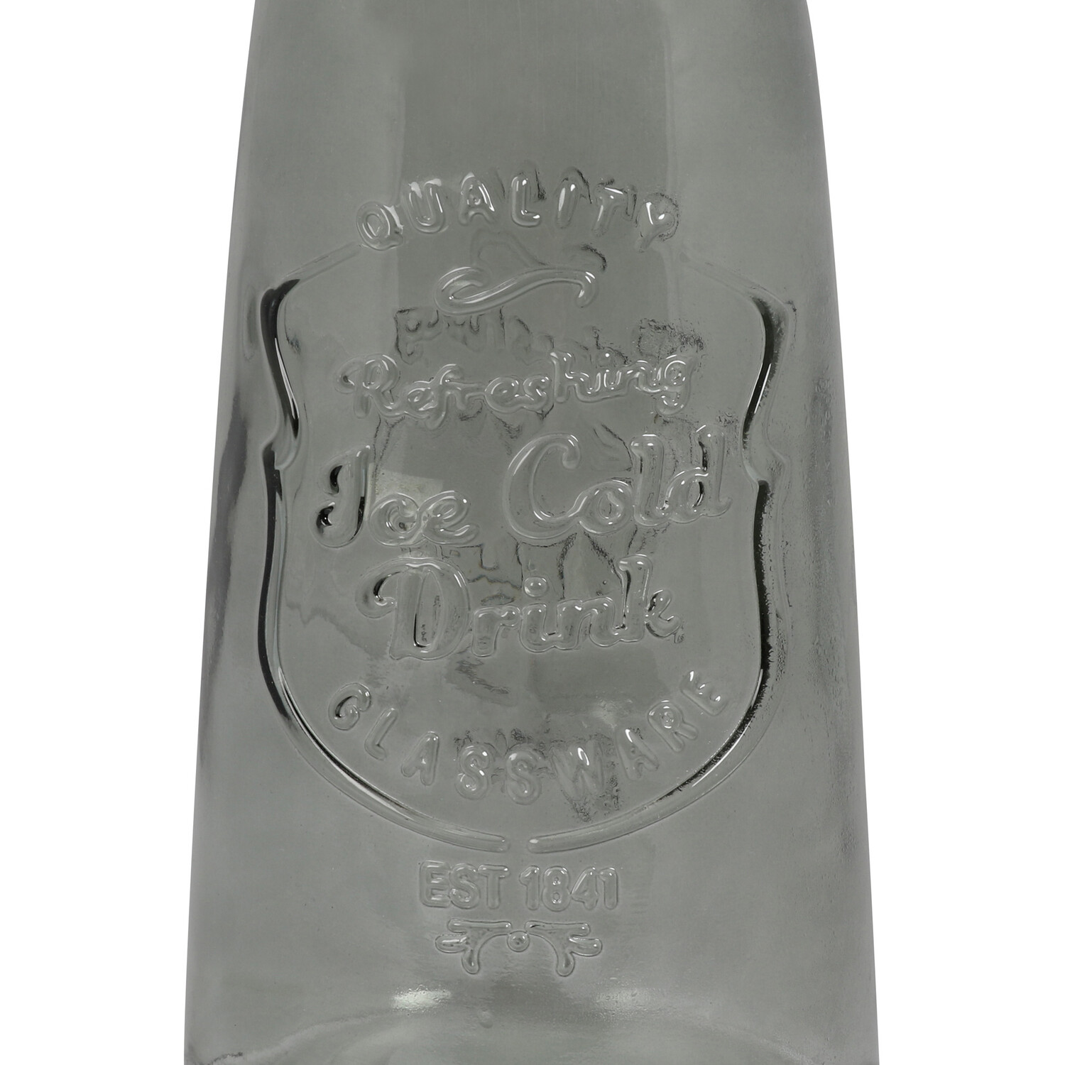 Smoked Glass Bottle with Lid - Grey Image 6