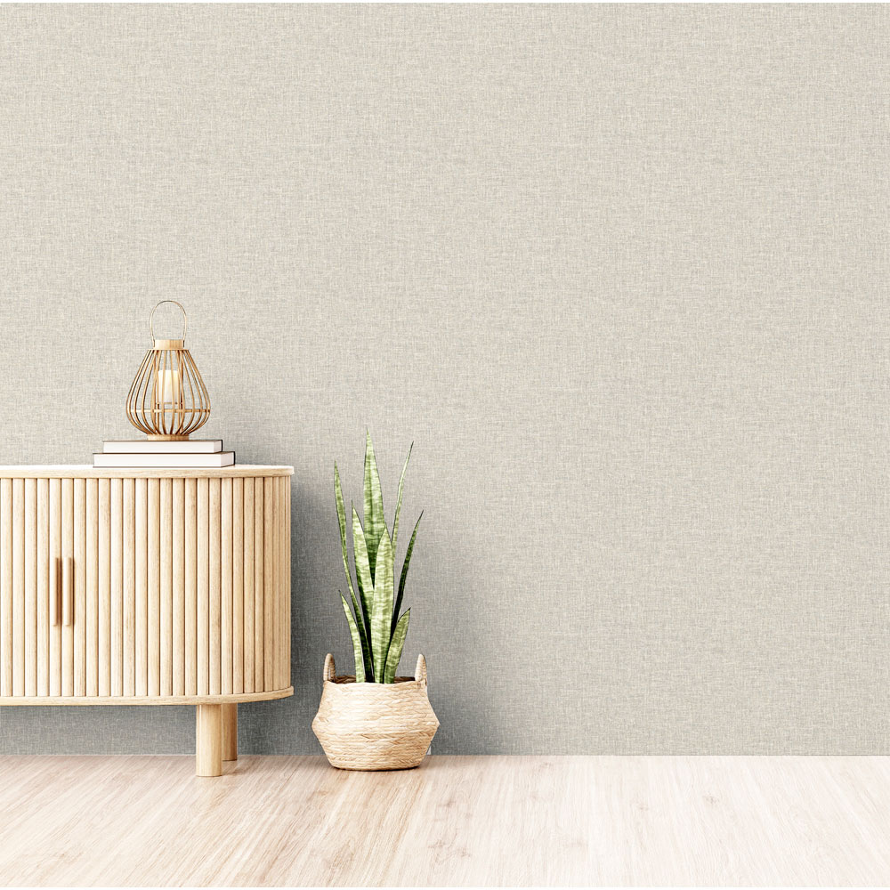 Arthouse Linen Textured Natural Wallpaper Image 6