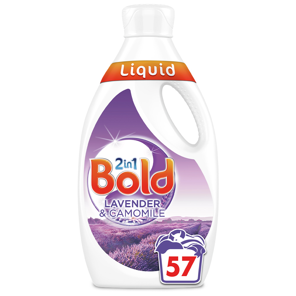 Bold 2 in 1 Lavender and Camomile Washing Liquid Gel 57 Washes 1.995L Image 1