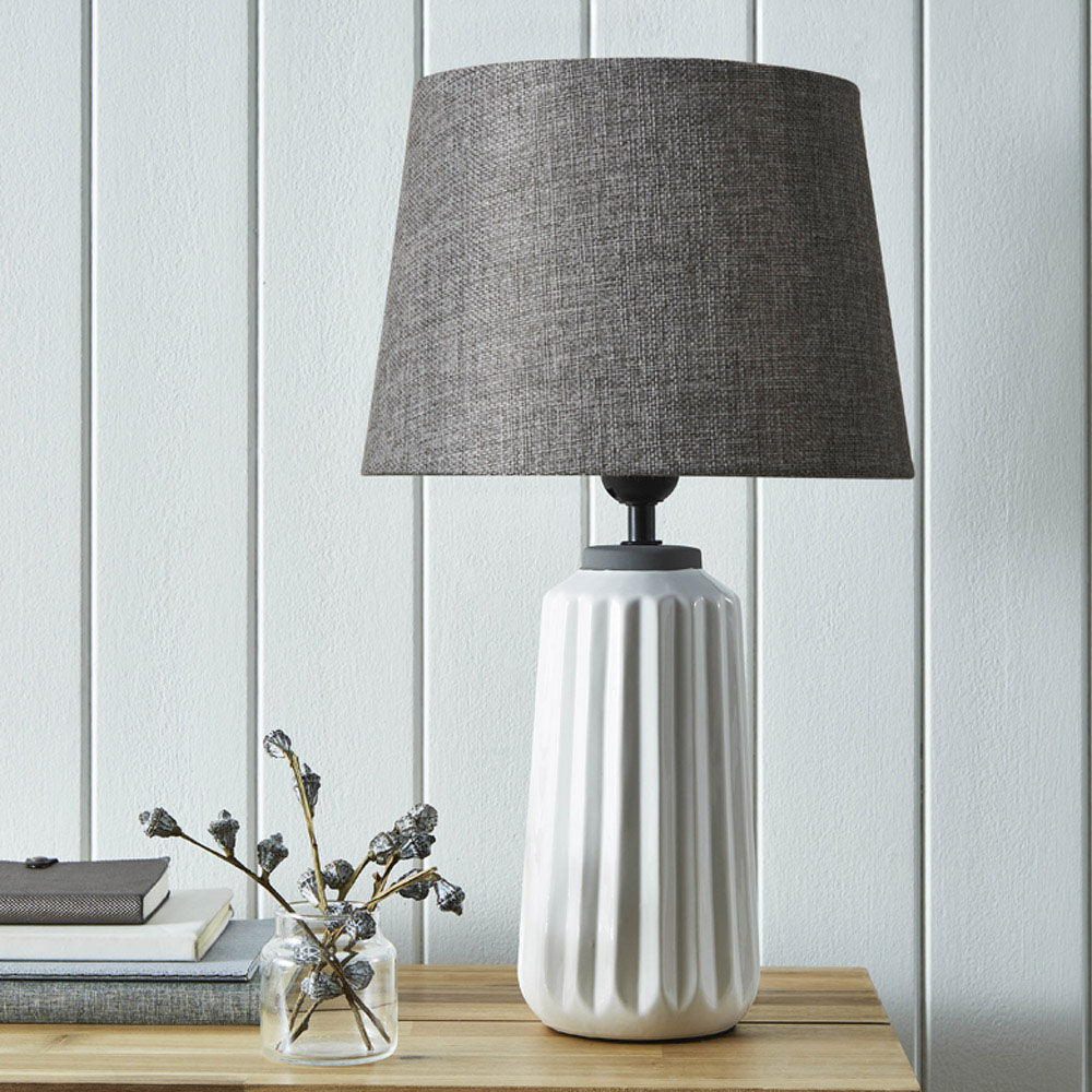 The Lighting and Interiors Ella Ribbed Design Table Lamp Image 2