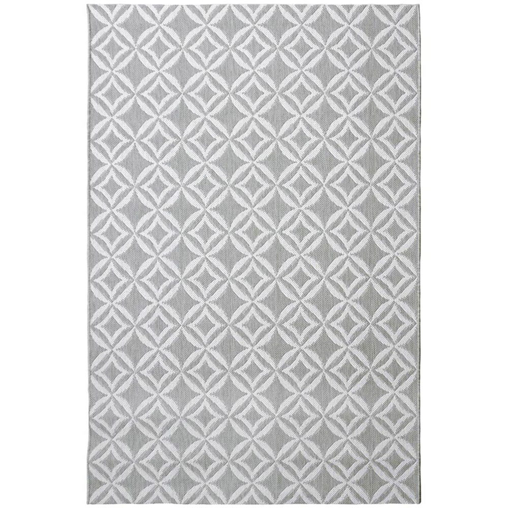 Indoor/Outdoor Rug Diamond Tile Grey 120 x 170cm Image 1
