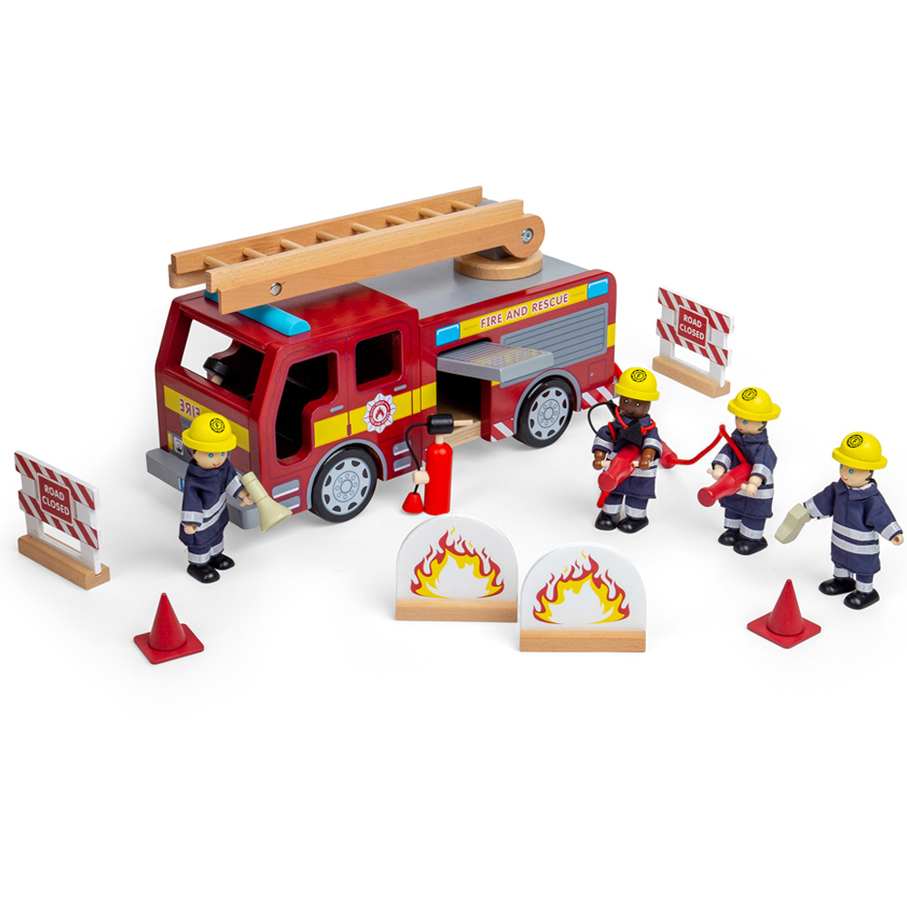 Tidlo Wooden Fire Station Toy Bundle Image 3