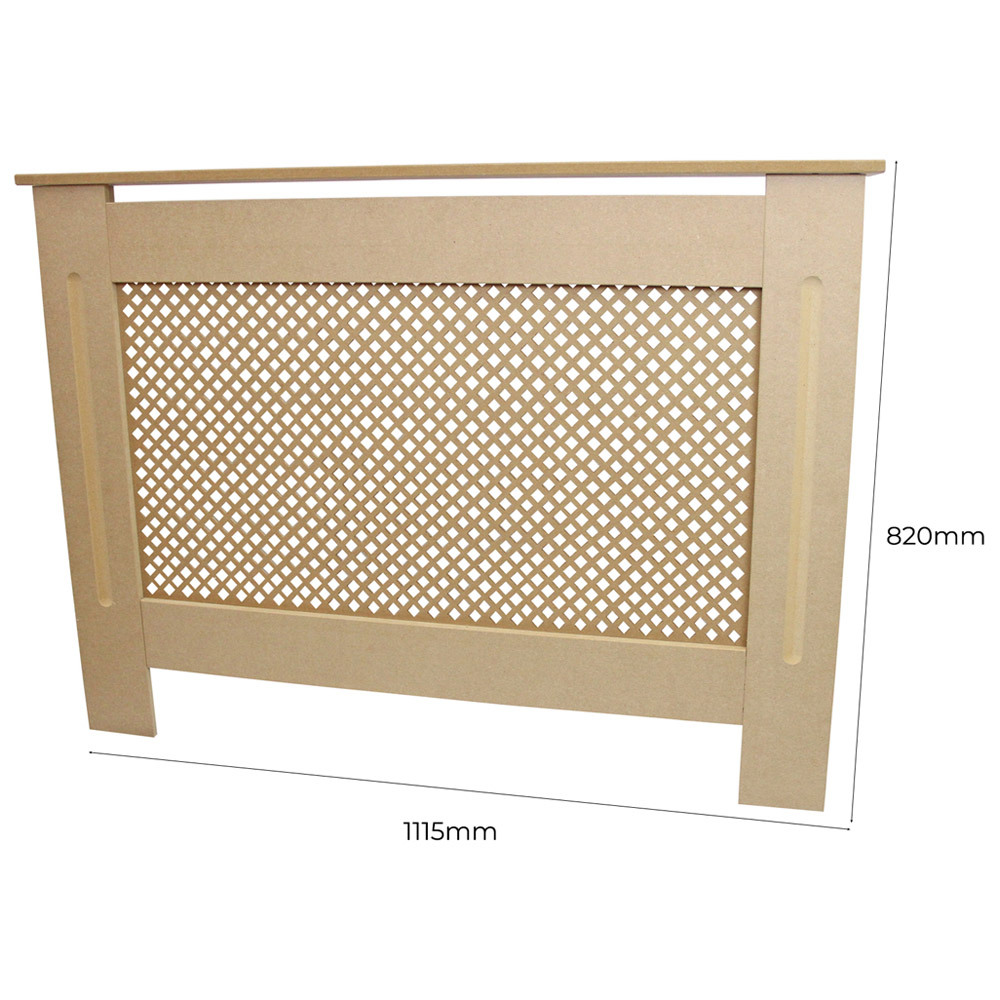 Monster Shop MDF Natural Diamond Grill Radiator Cover 112cm Image 6