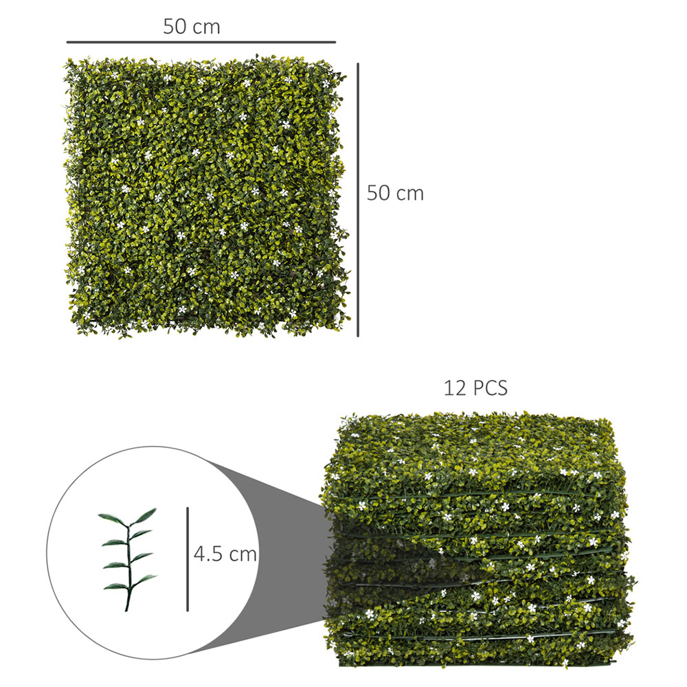 Outsunny 12 Piece Artificial Plant Wall Panel Image 7