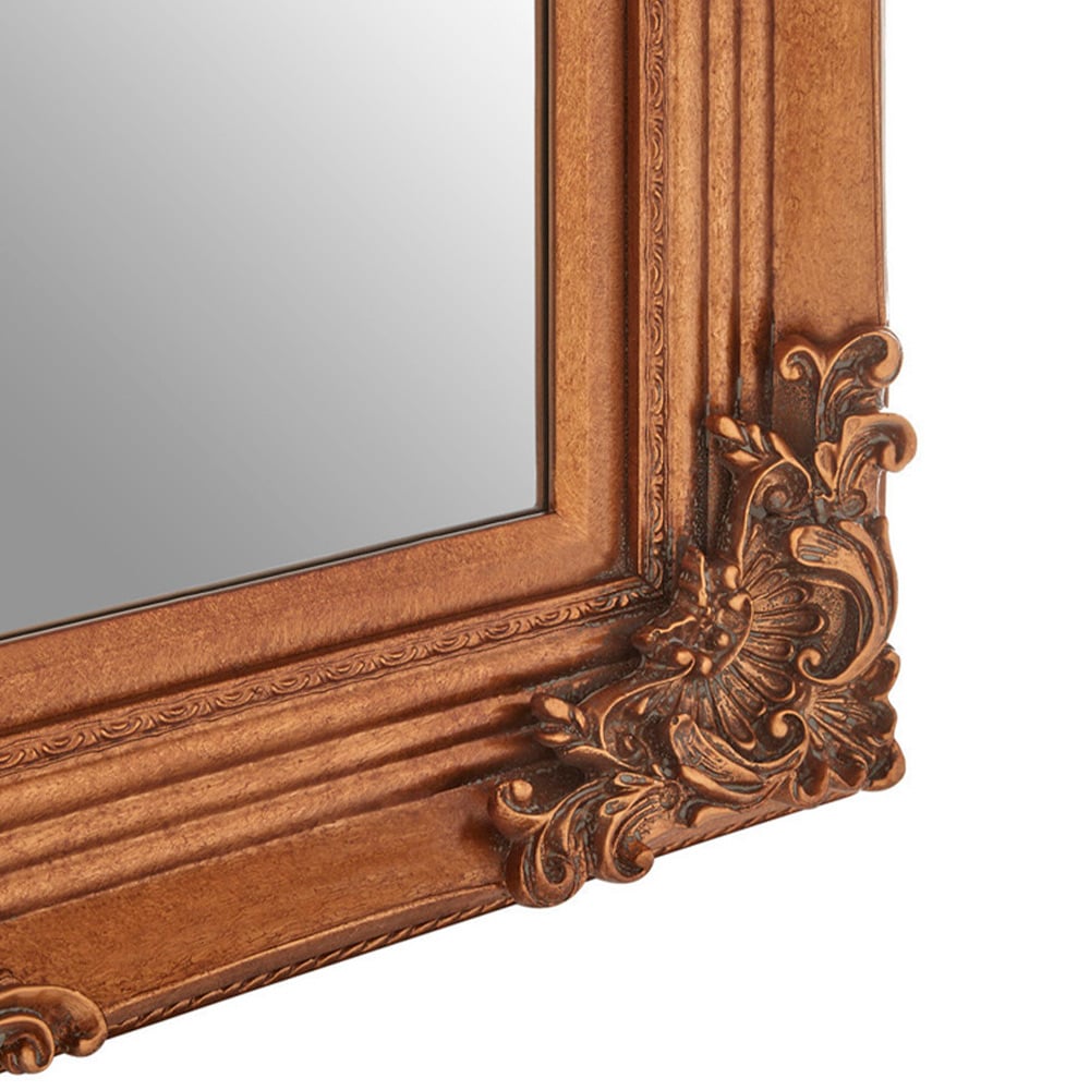 Premier Housewares Baroque Metallic Gold Rectangular Wall Mirror 74 x 104cm Image 4