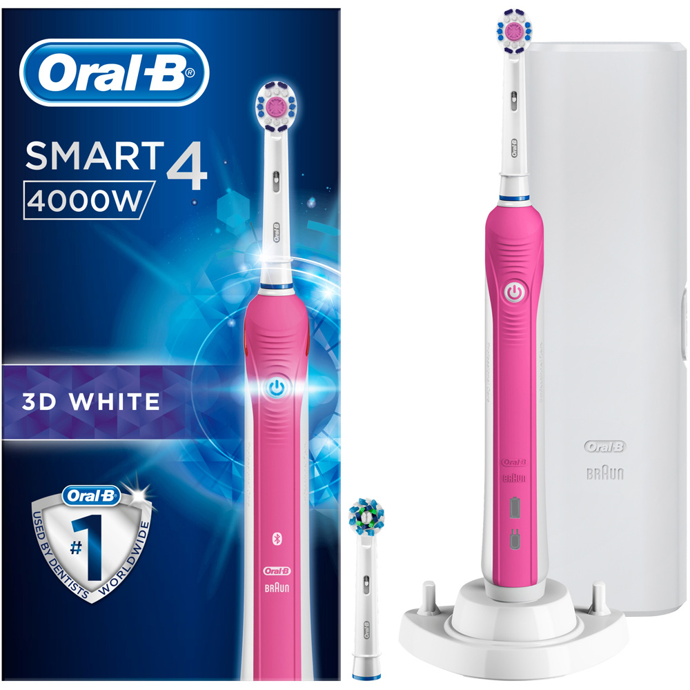 Oral-B Smart 4 4000W 3DWhite Pink Electric Tooth Brush Image 3