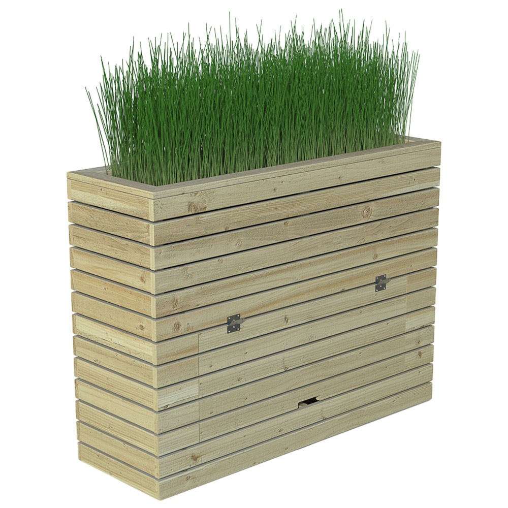 Forest Garden Wooden Tall Linear Planter with Storage Image 3