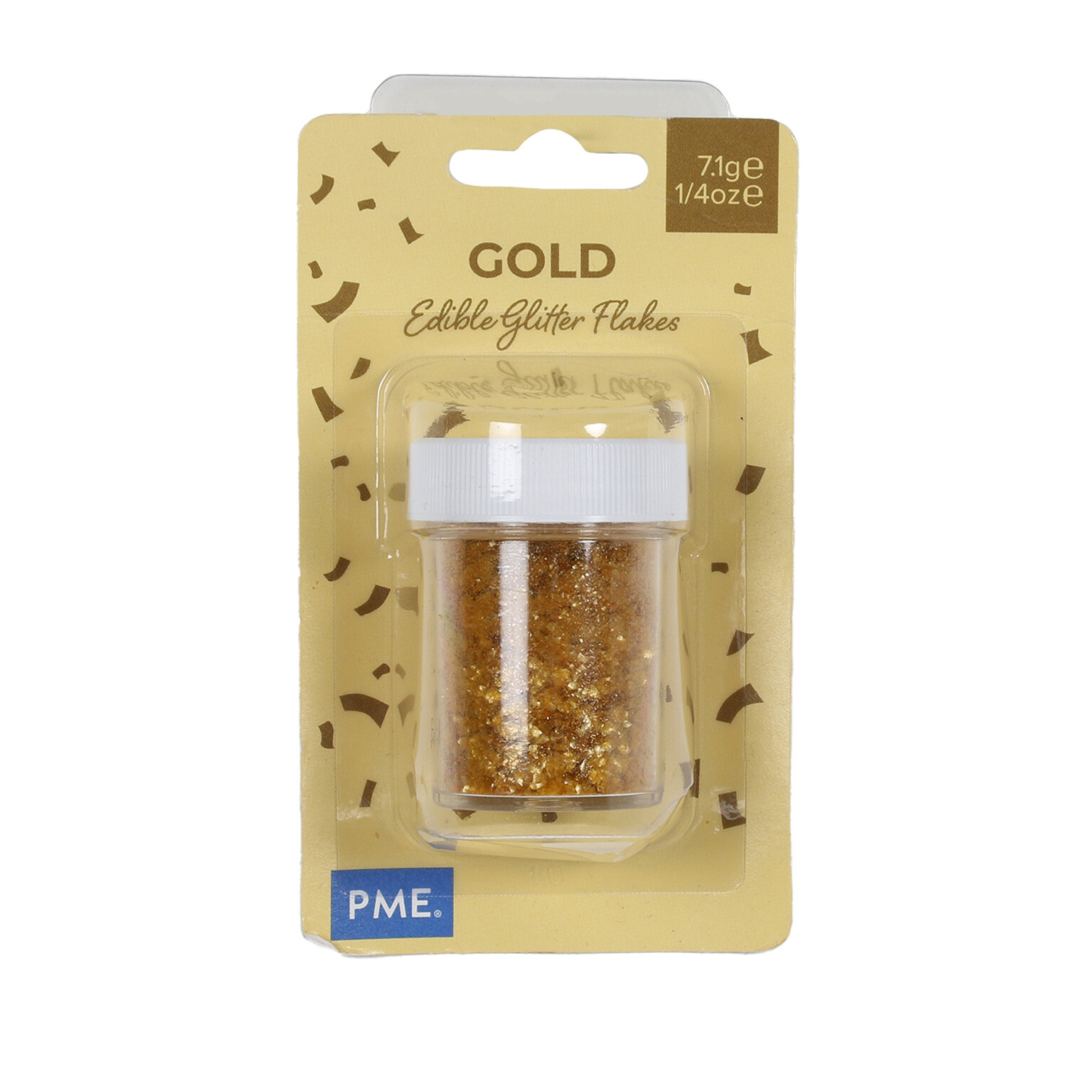 Edible Glitter Flakes - Gold Image