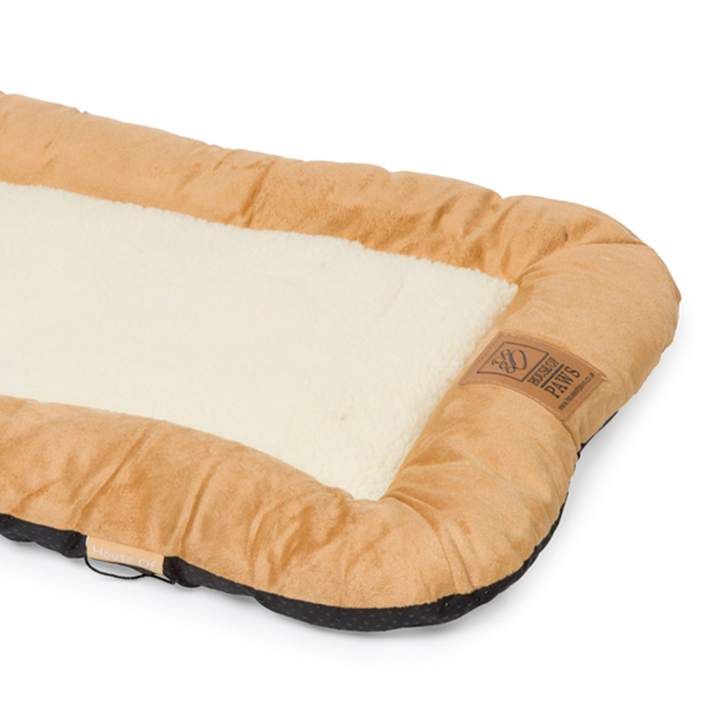 House Of Paws Small Tan Faux Sheepskin Crate Mat Image 3