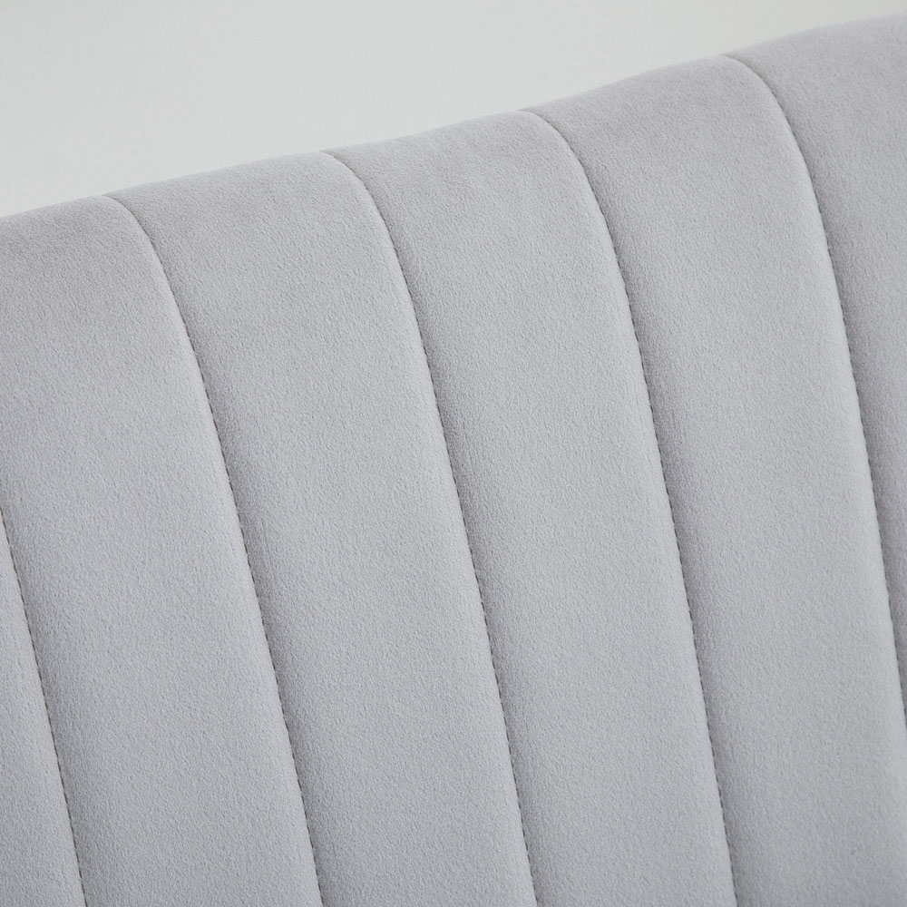 Portland 2 Seater Grey Velvet Sofa Image 3