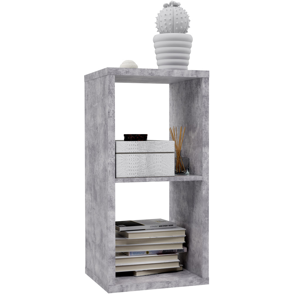 Florence Mauro 2 Shelf Concrete Grey Bookshelf Image 5