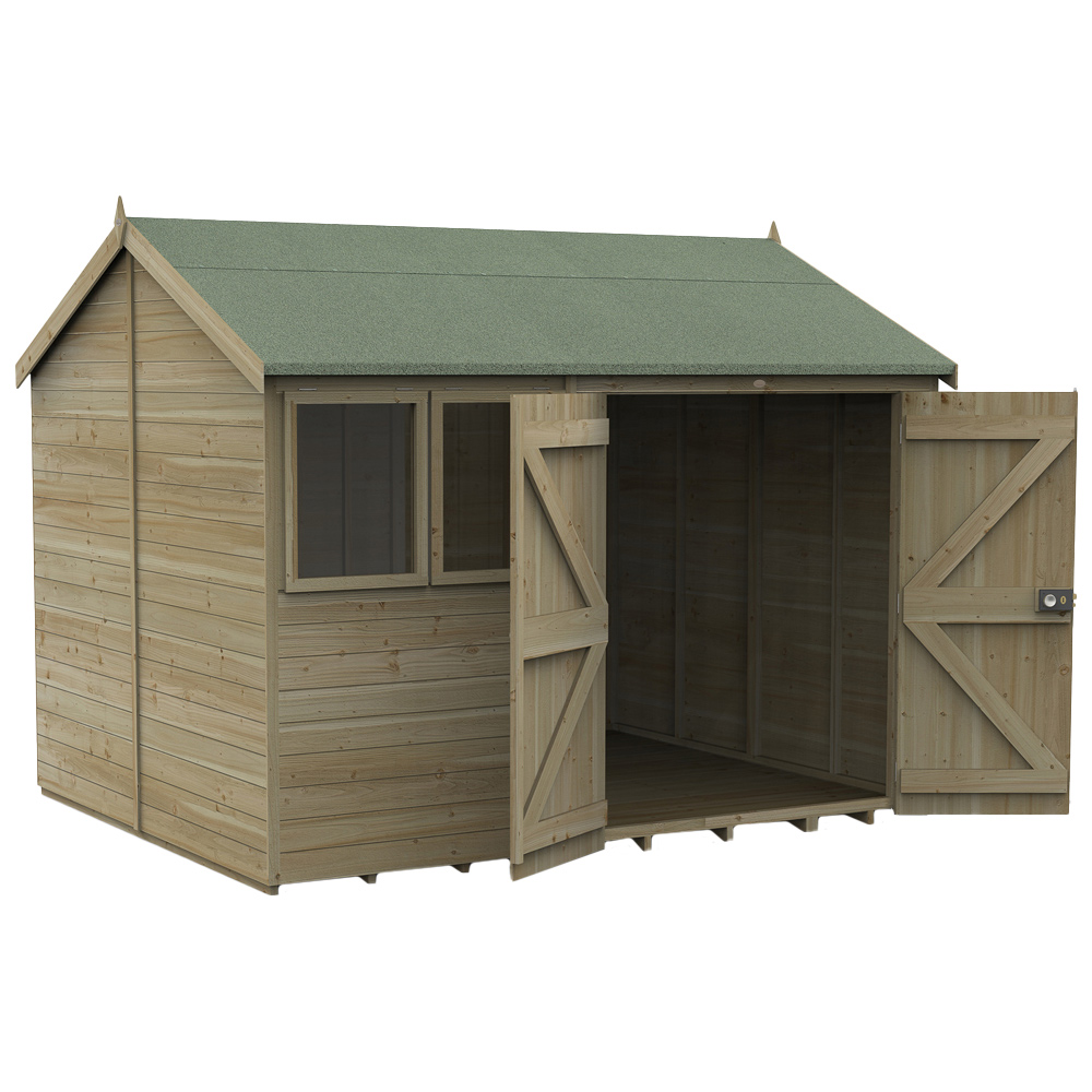 Forest Garden Timberdale 10 x 8ft Double Door Reverse Apex Shed Image 3