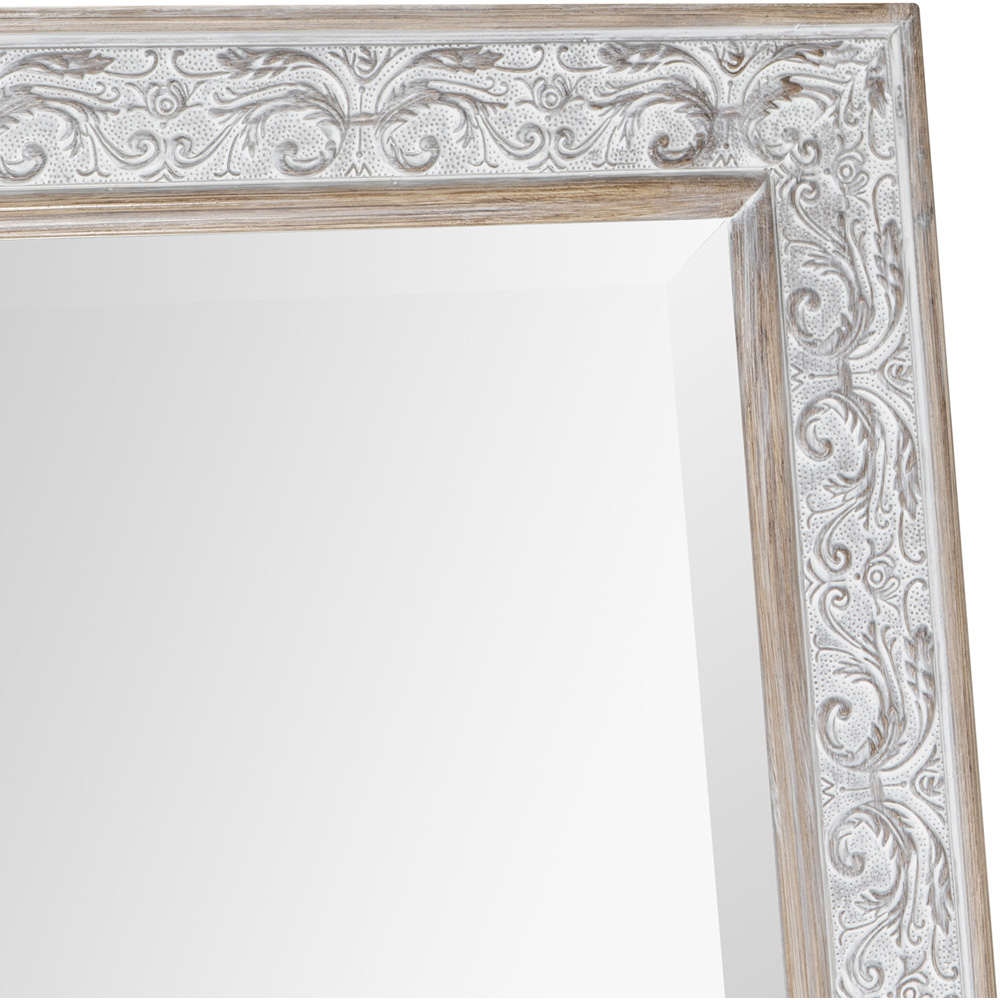 Elise Embossed Whitewashed Standing Mirror 60 x 181cm Image 2
