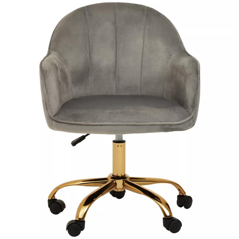 Interiors by Premier Brent Grey and Gold Swivel Office Chair Image 3