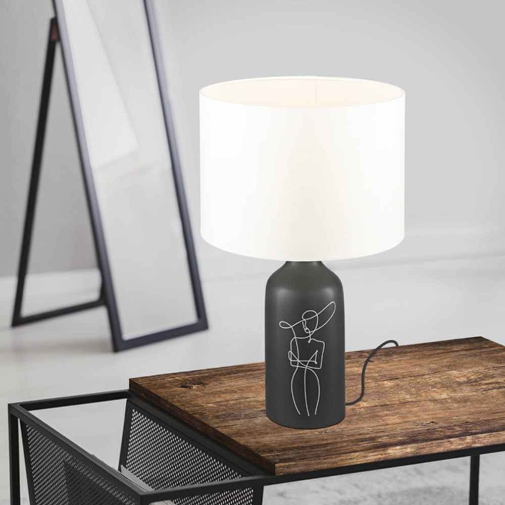 EGLO Vinoza Black Ceramic Table Lamp Image 4